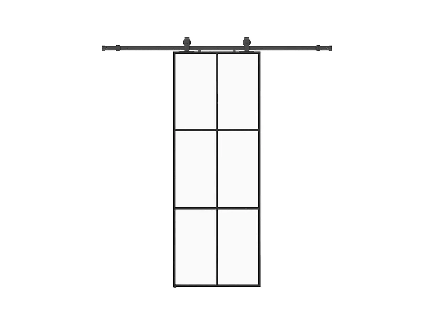 Porte coulissante kit de quincaillerie noir 76x205 cm verre ESG