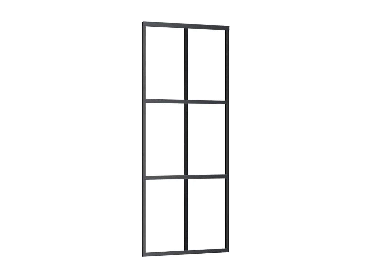 Porte coulissante kit de quincaillerie noir 76x205 cm verre ESG