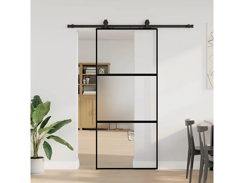 Schuifdeur met zwarte beslagset 90x205 cm