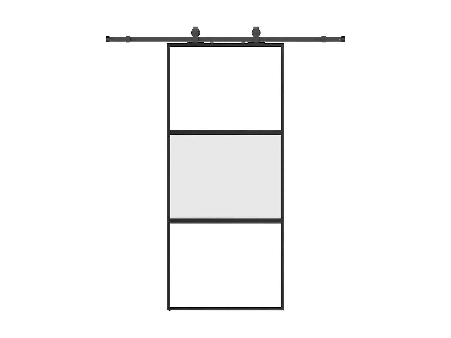 Porte coulissante avec kit de quincaillerie noir 90x205 cm