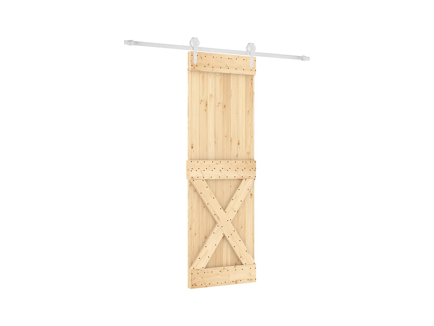 Porte coulissante et kit de quincaillerie 70x210 cm pin massif