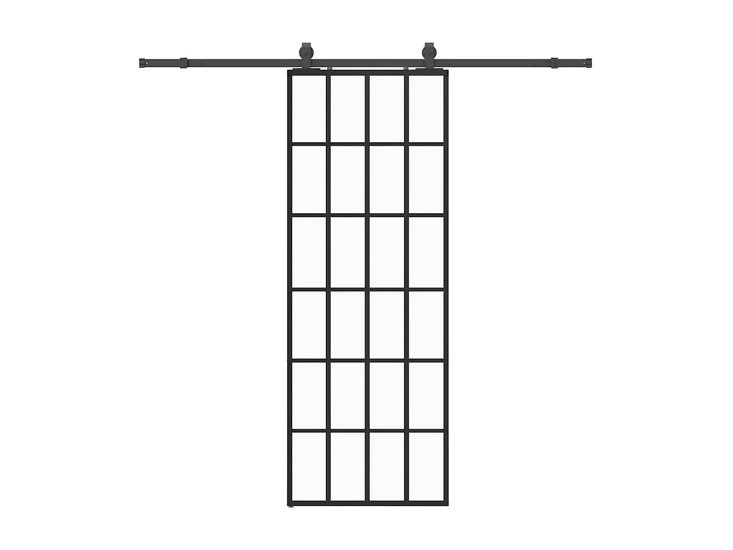 Porte coulissante kit de quincaillerie noir 76x205 cm verre ESG