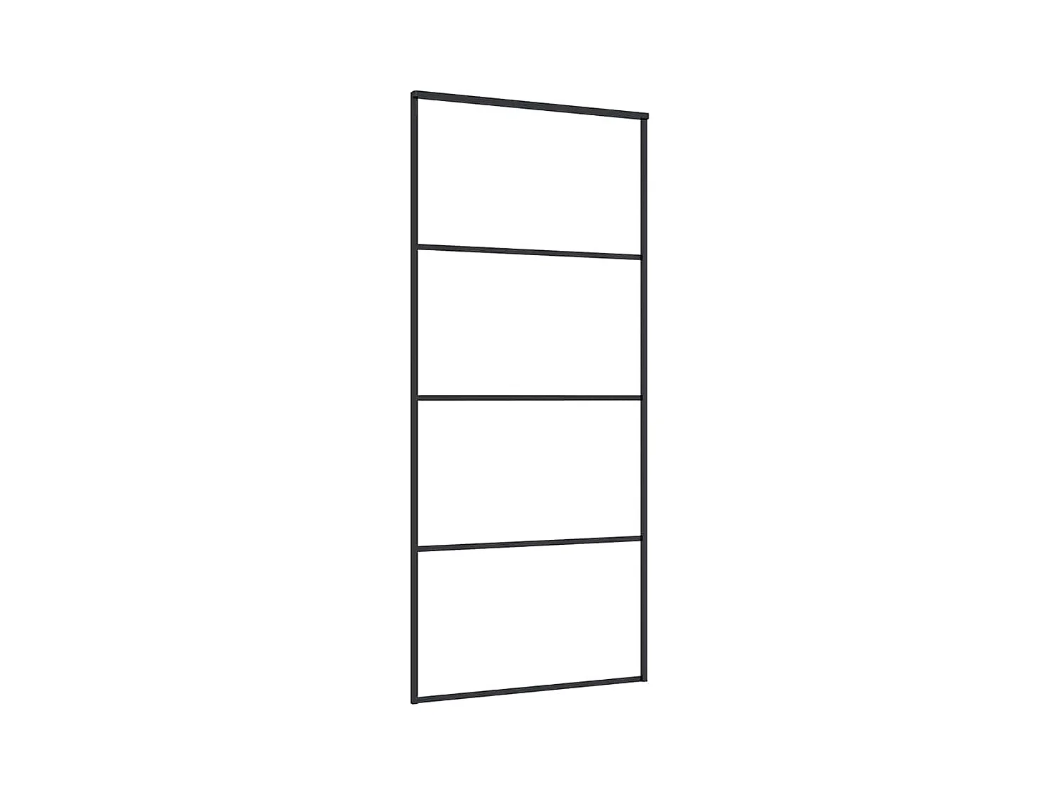 Porte coulissante kit de quincaillerie noir 90x205 cm verre ESG