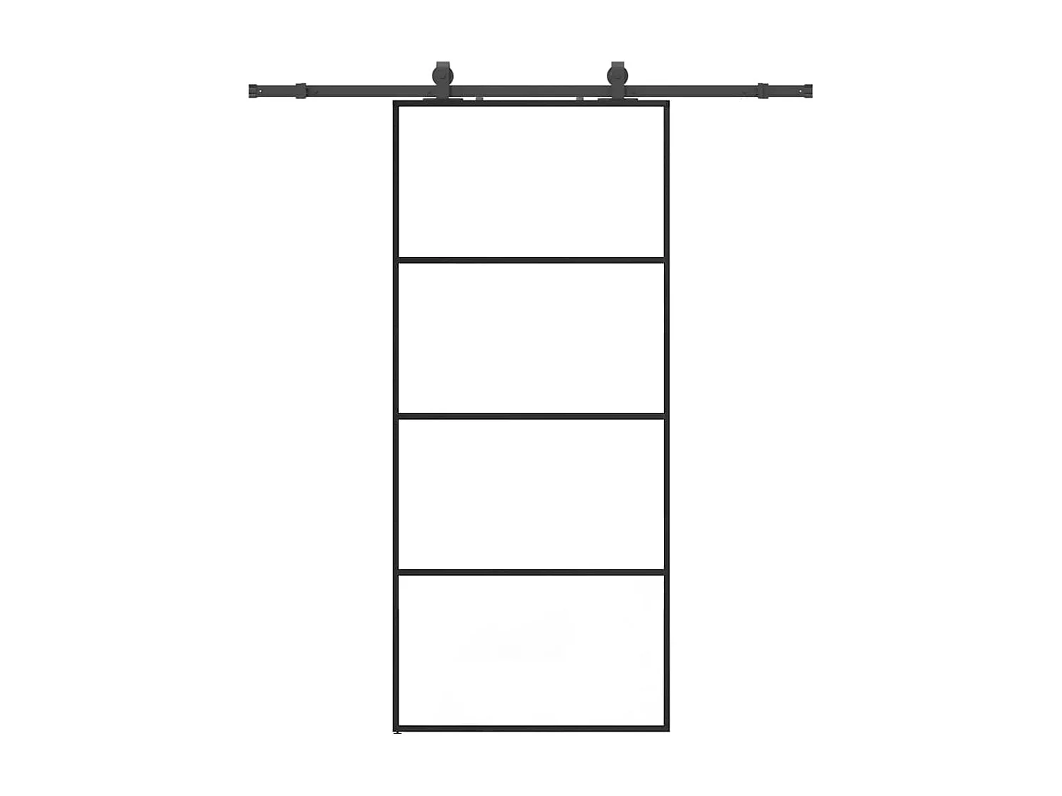 Kit ferramenta per porta scorrevole nero 90x205 cm vetro ESG