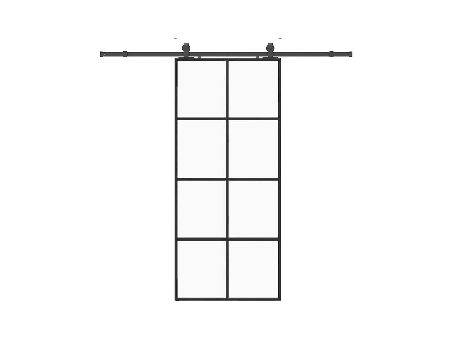 Kit herrajes para puerta corredera negra 90x205 cm cristal ESG