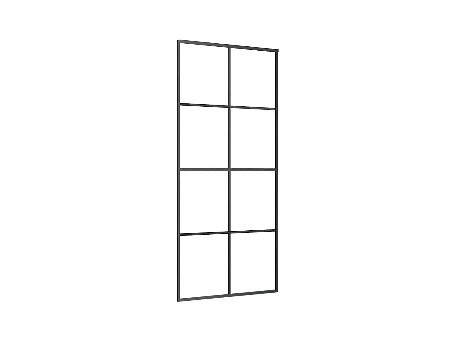 Porte coulissante kit de quincaillerie noir 90x205 cm verre ESG