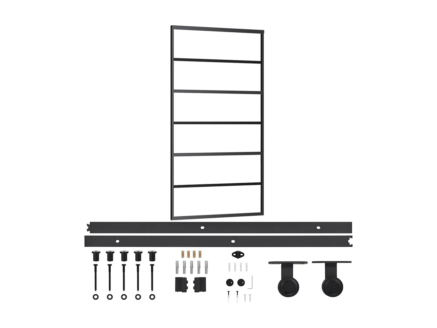 Puerta corredera y herrajes Cristal y Aluminio 102x205cm