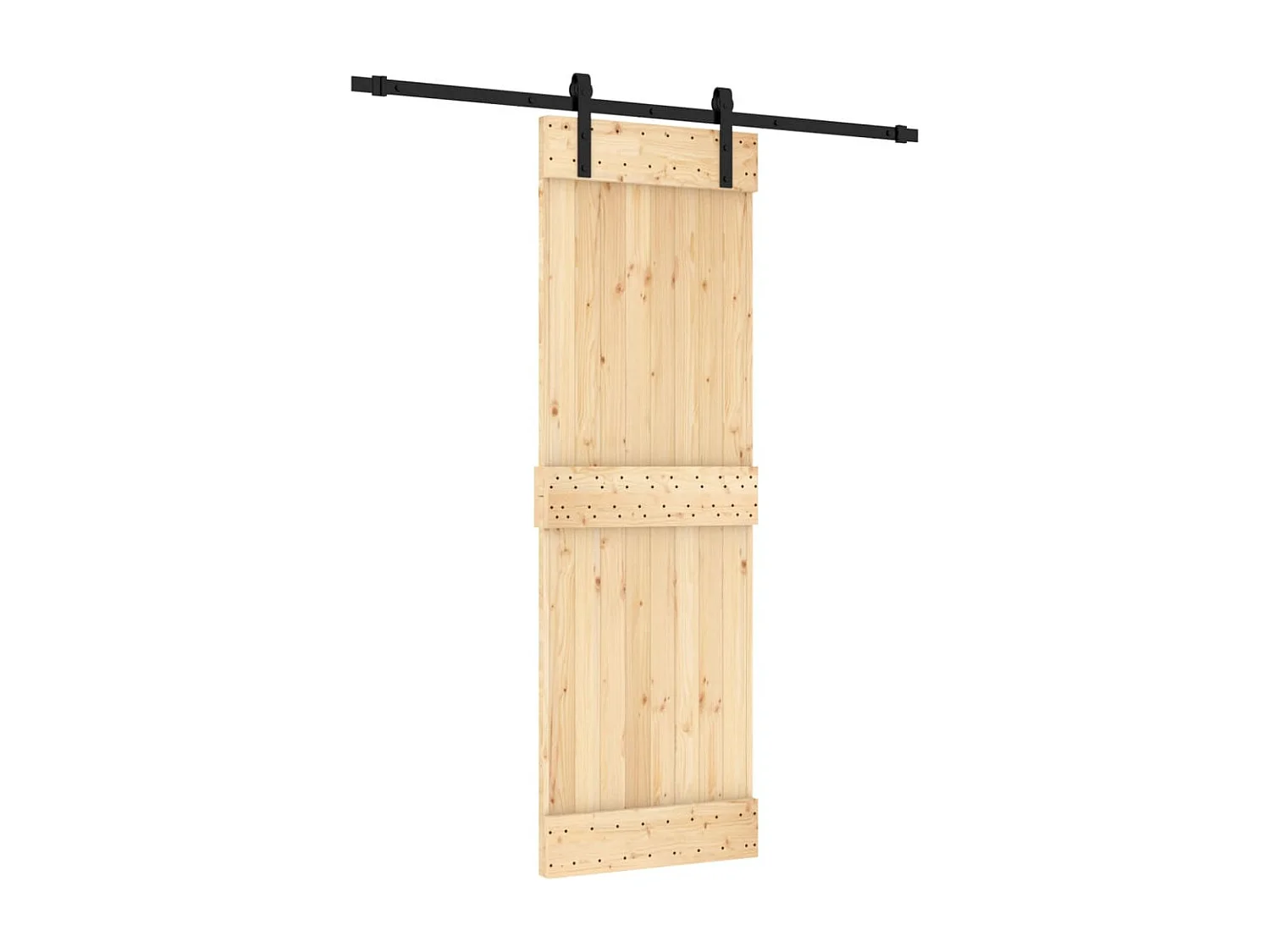 Kit puerta corredera y herrajes 70x210 cm pino macizo