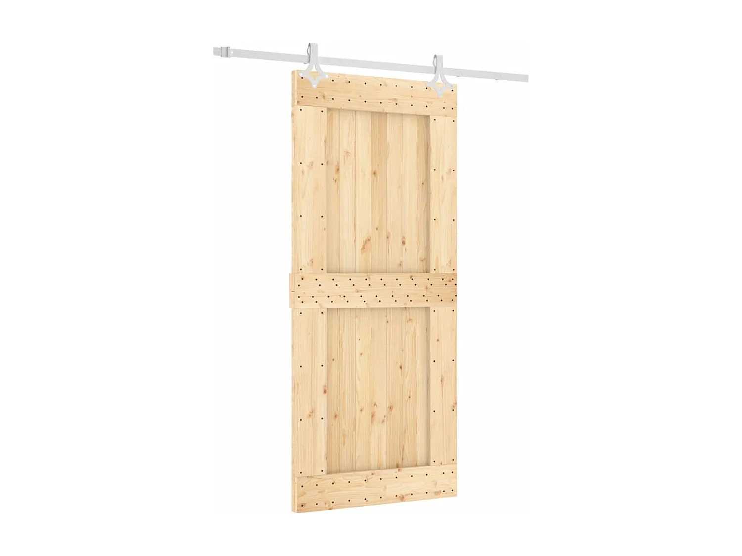 Kit puerta corredera y herrajes 90x210 cm pino macizo