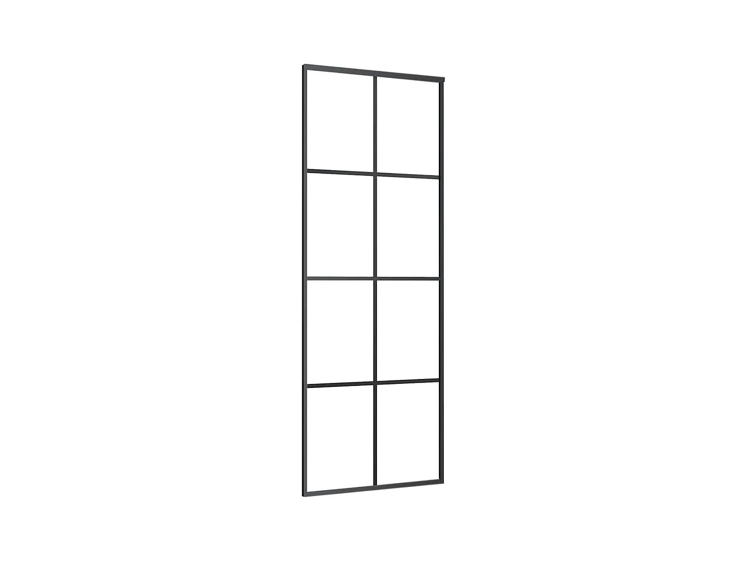 Porte coulissante kit de quincaillerie noir 76x205 cm verre ESG