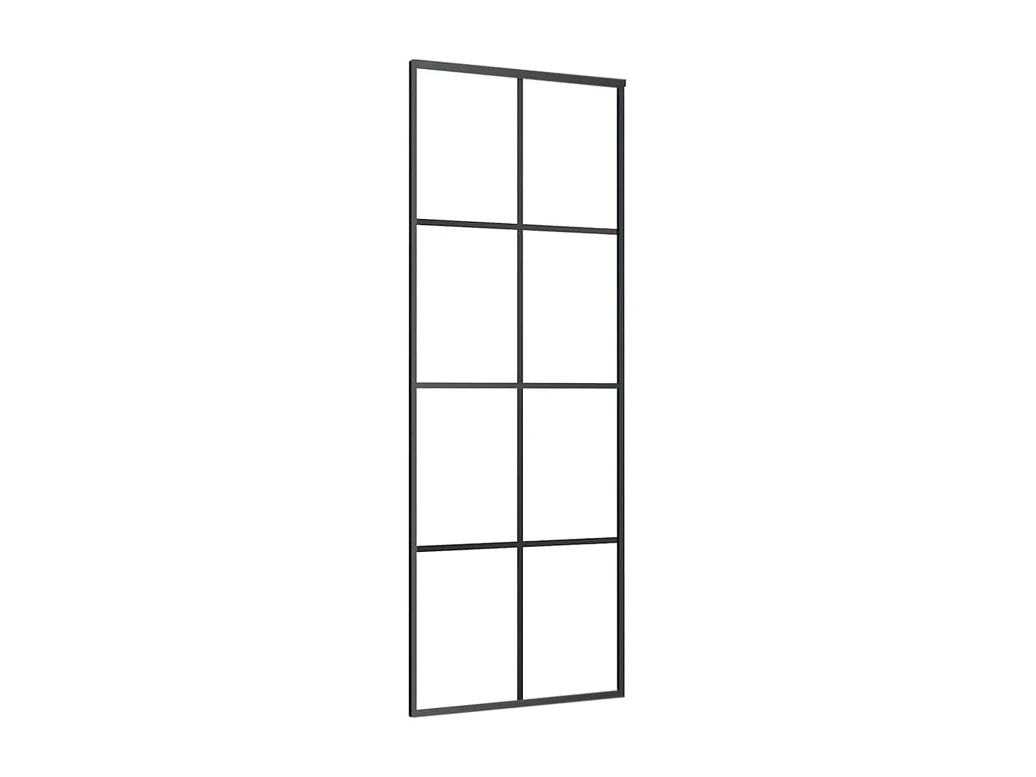 Schuifdeurbeslagset zwart 76x205 cm ESG-glas