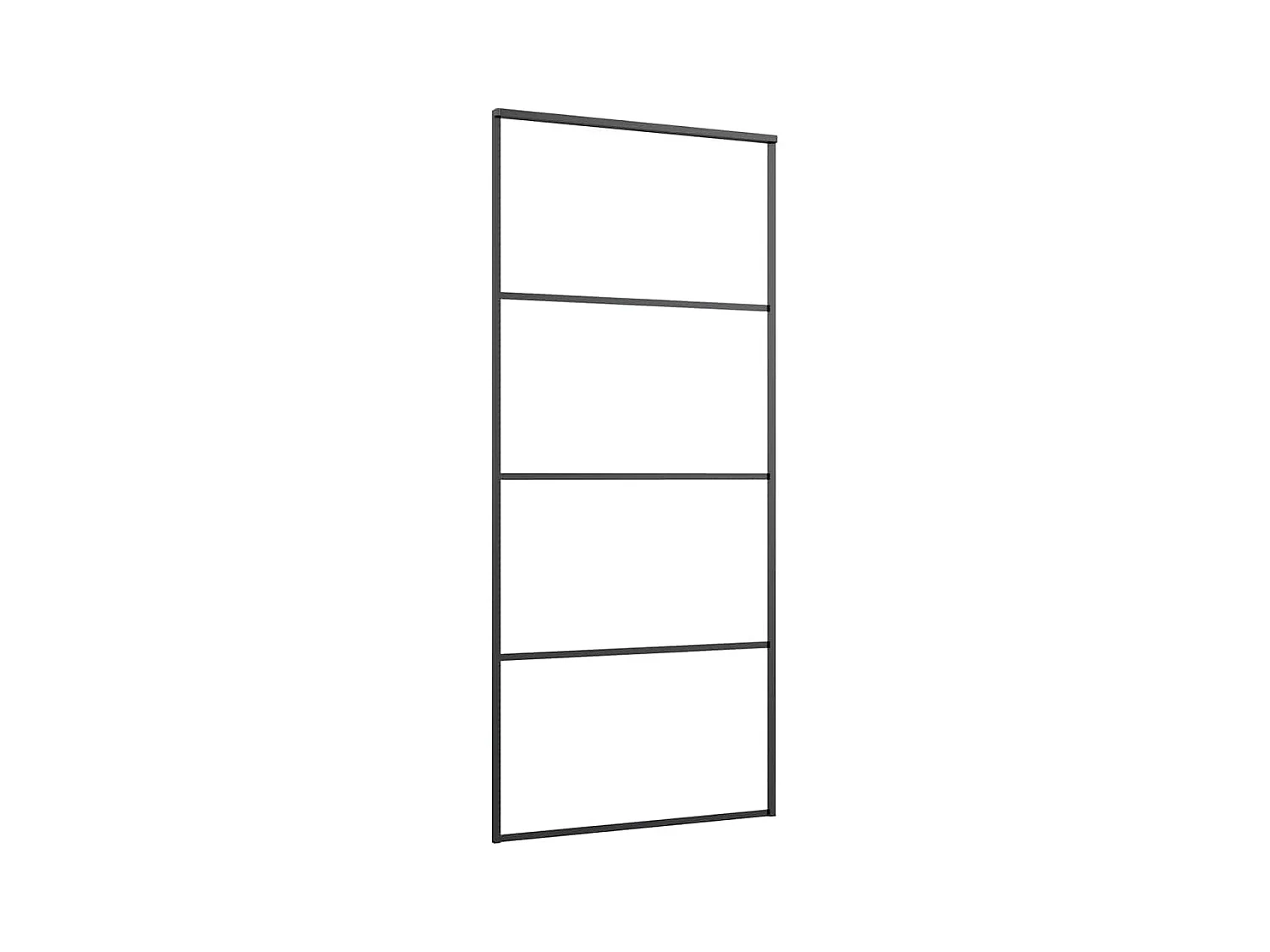 Porte coulissante kit de quincaillerie noir 90x205 cm verre ESG