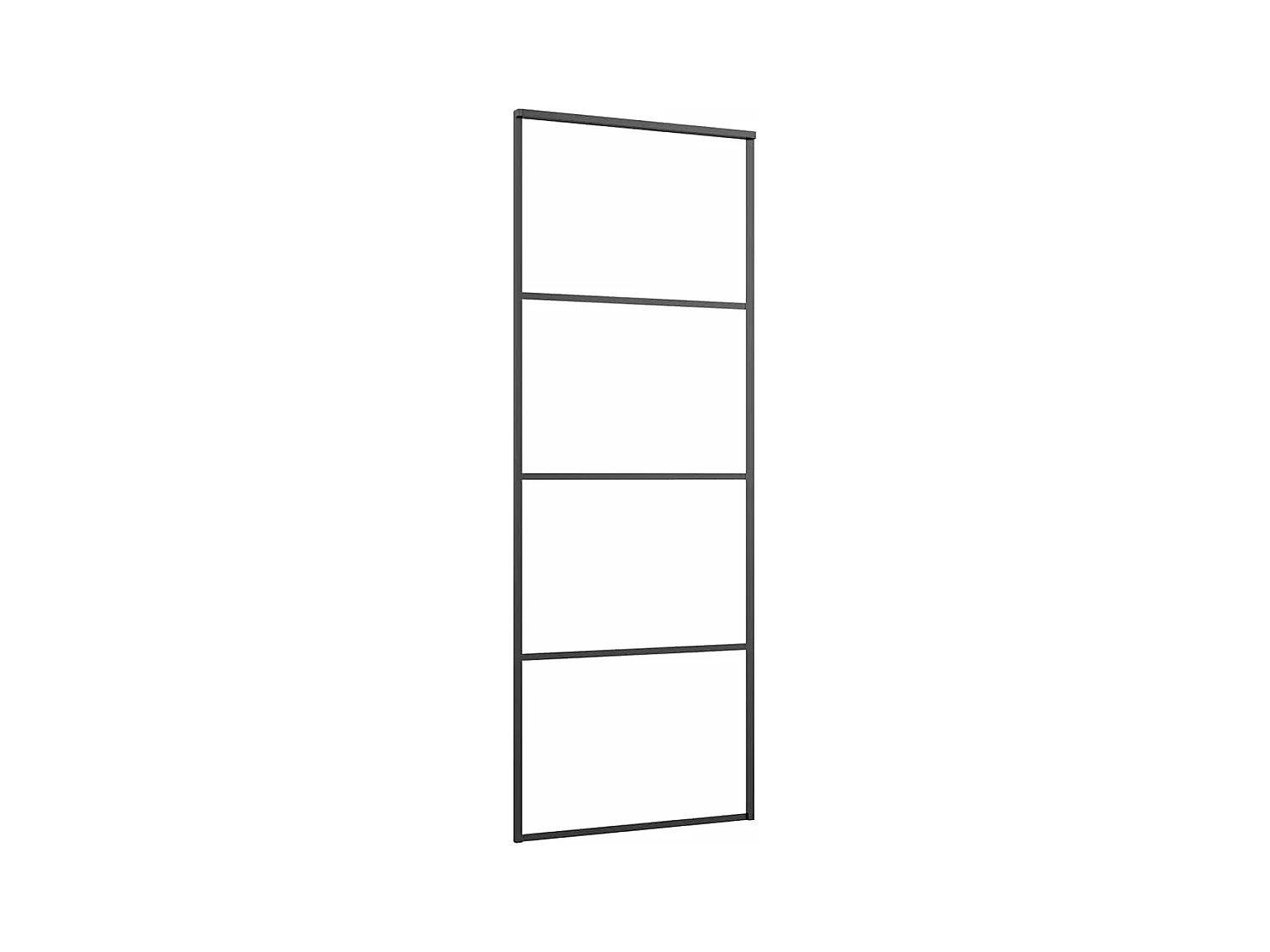 Porte coulissante kit de quincaillerie noir 76x205 cm verre ESG