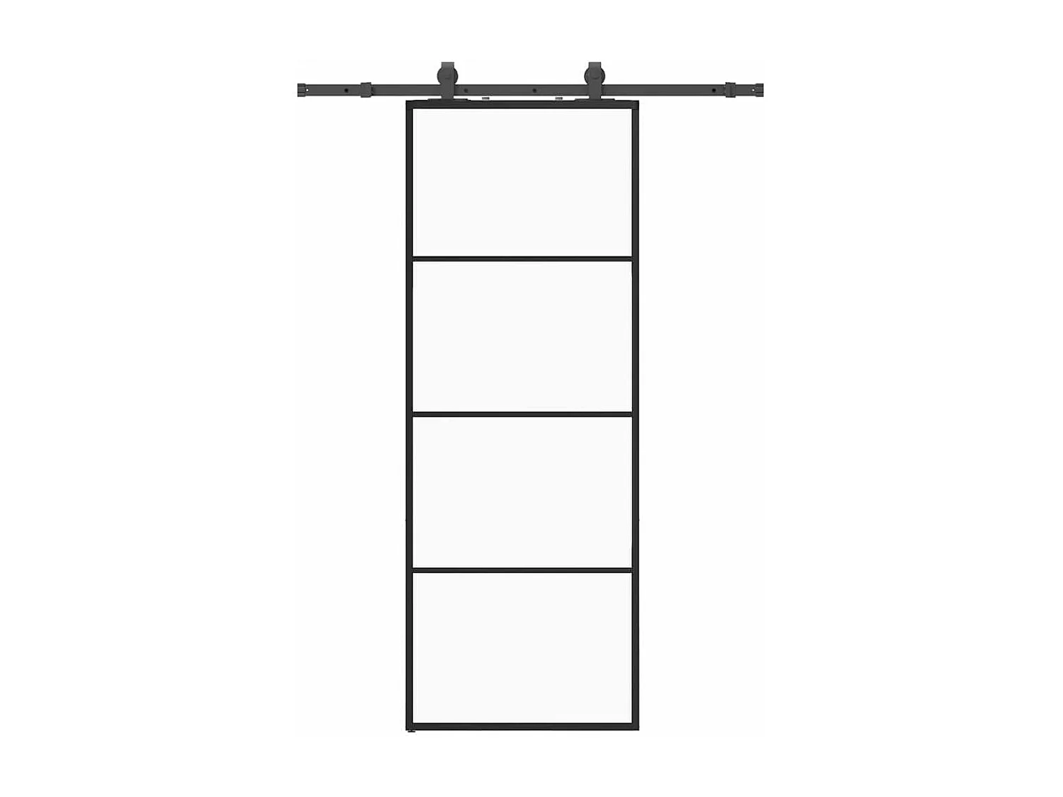 Porte coulissante kit de quincaillerie noir 76x205 cm verre ESG