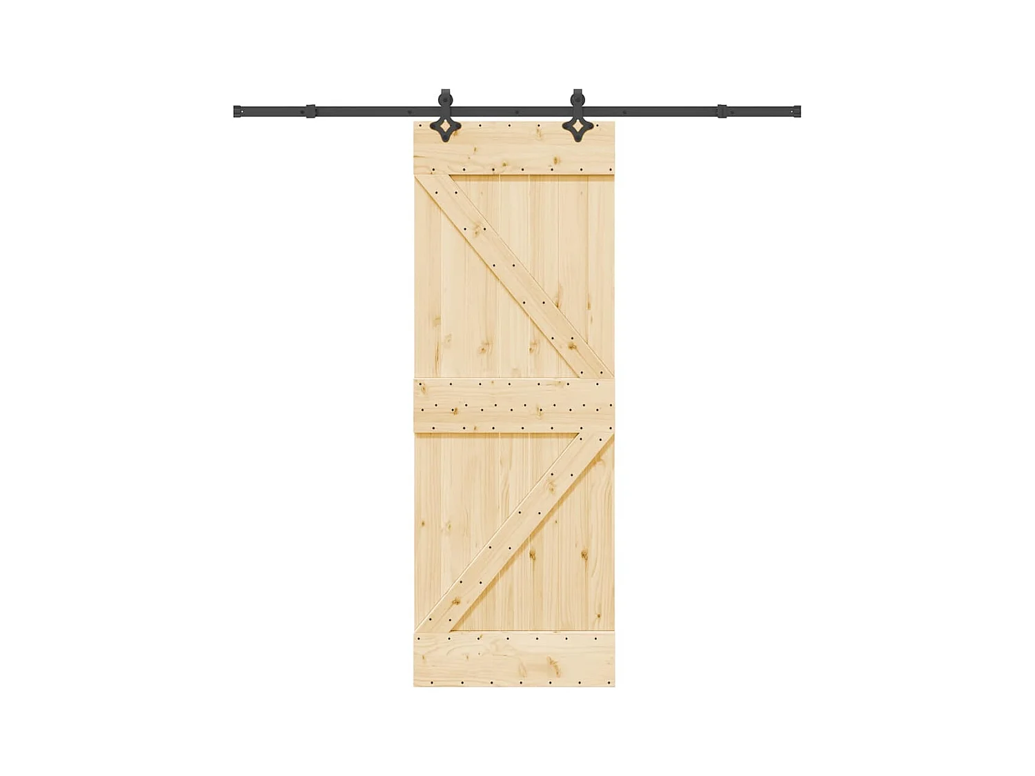 Porte coulissante et kit de quincaillerie 70x210 cm pin massif