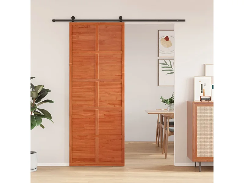 Bruine was schuurdeur 80x208 cm massief grenenhout