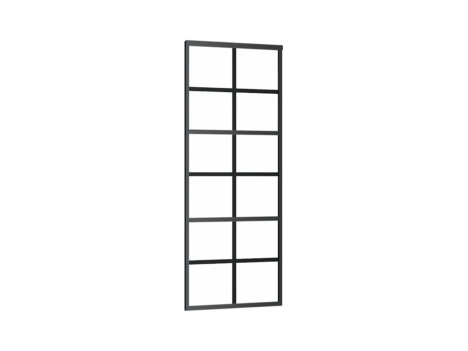 Schuifdeurbeslagset zwart 76x205 cm ESG-glas
