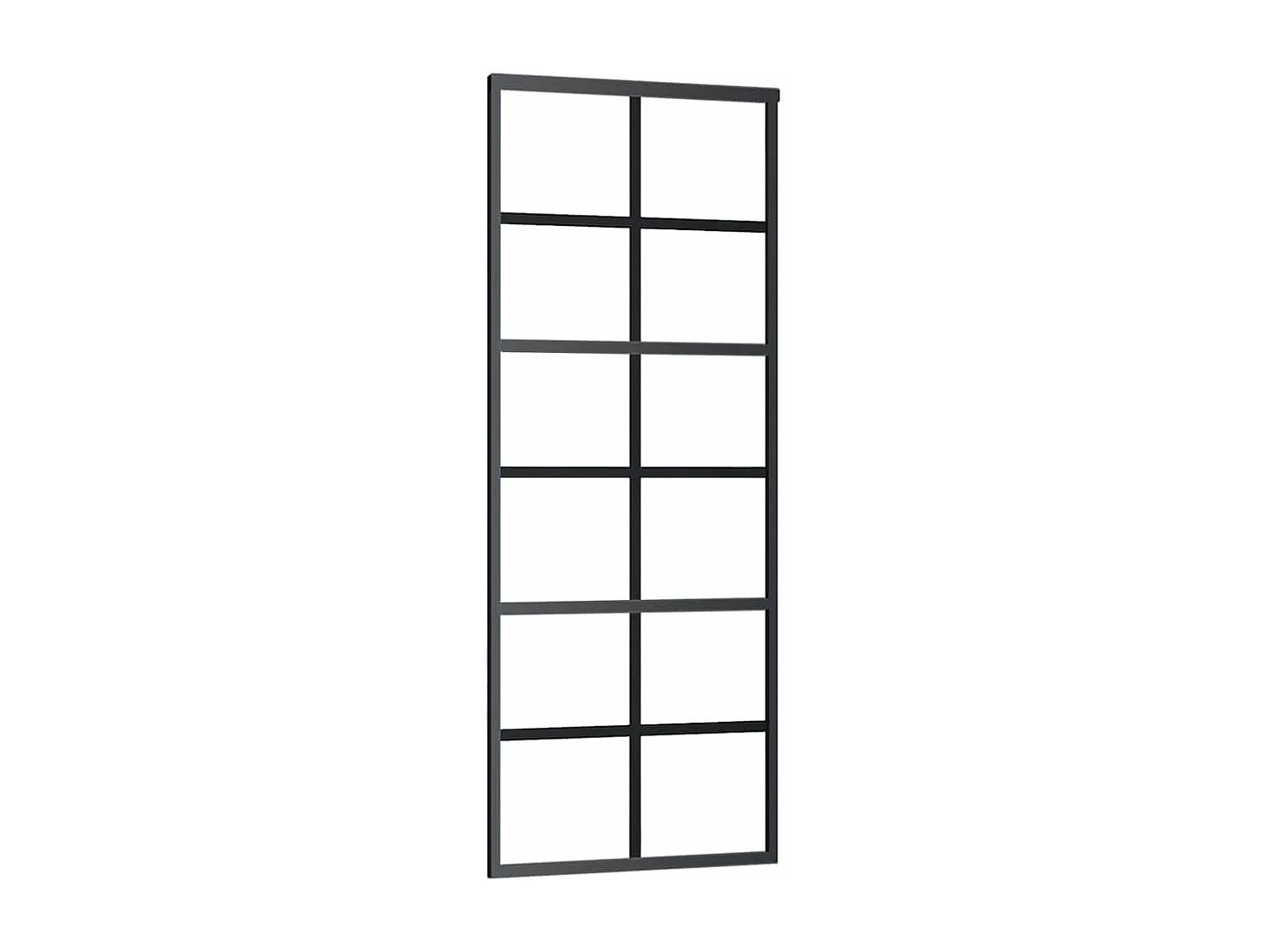 Schuifdeurbeslagset zwart 76x205 cm ESG-glas