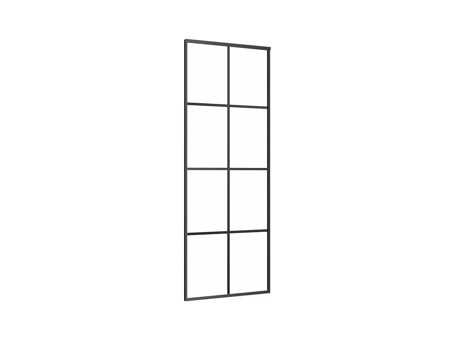 Porte coulissante kit de quincaillerie noir 76x205 cm verre ESG