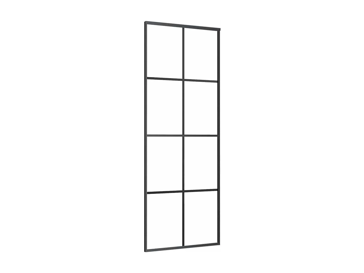 Porte coulissante kit de quincaillerie noir 76x205 cm verre ESG