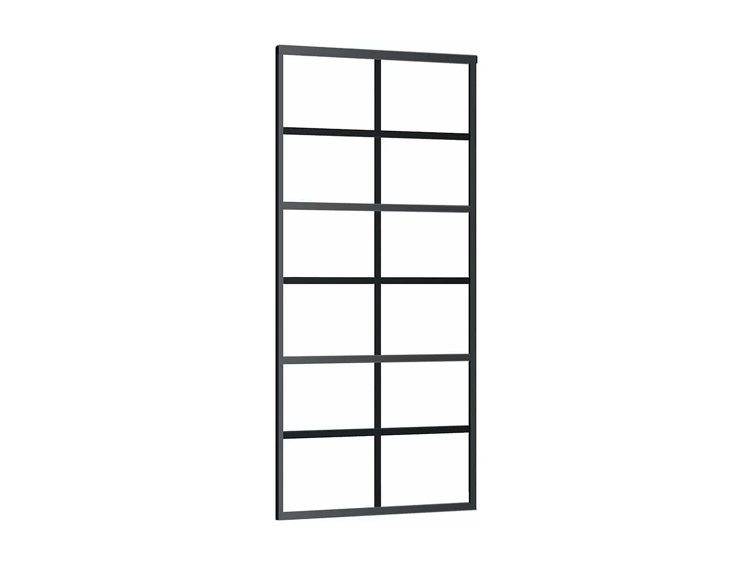 Porte coulissante kit de quincaillerie noir 90x205 cm verre ESG