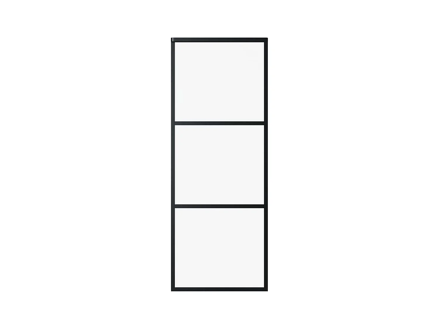 Puerta corredera 3 paneles ESG vidrio y aluminio 76x205 cm Negro