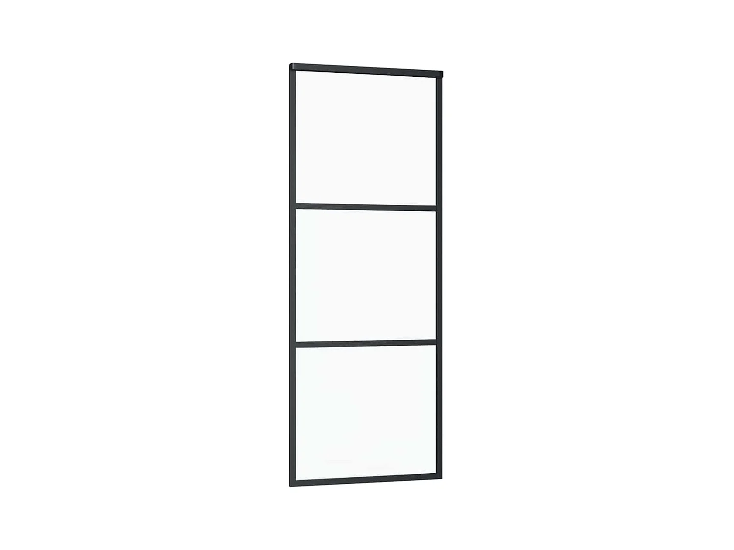 Puerta corredera 3 paneles ESG vidrio y aluminio 76x205 cm Negro