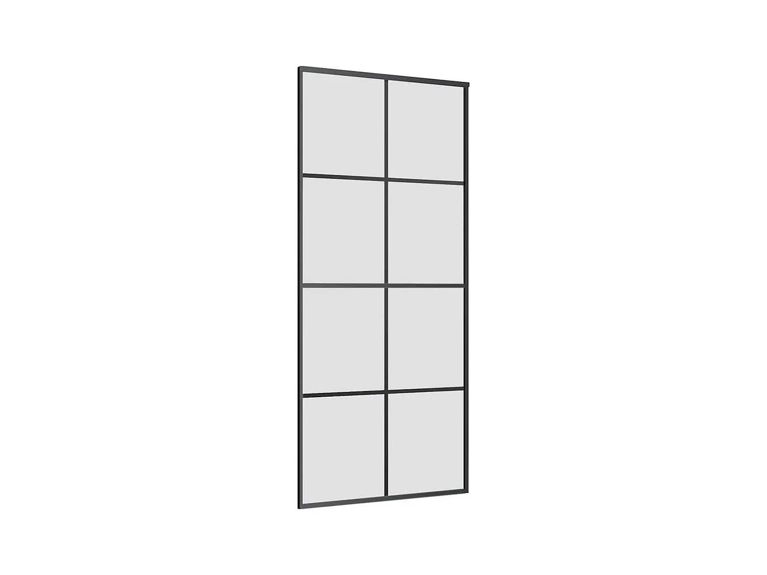 Porte coulissante kit de quincaillerie noir 90x205 cm verre ESG