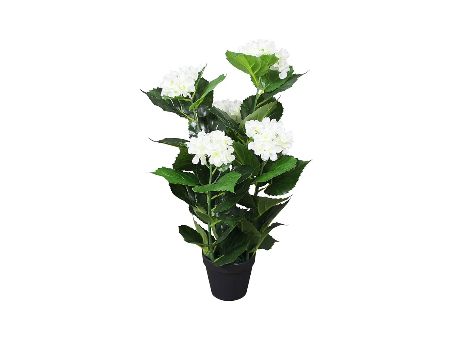 Plante hortensia artificielle avec pot 60 cm Blanc
