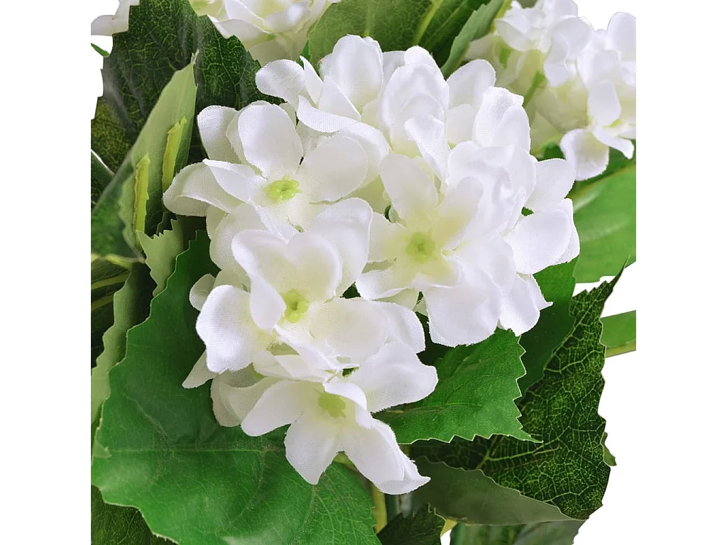 Plante hortensia artificielle avec pot 60 cm Blanc