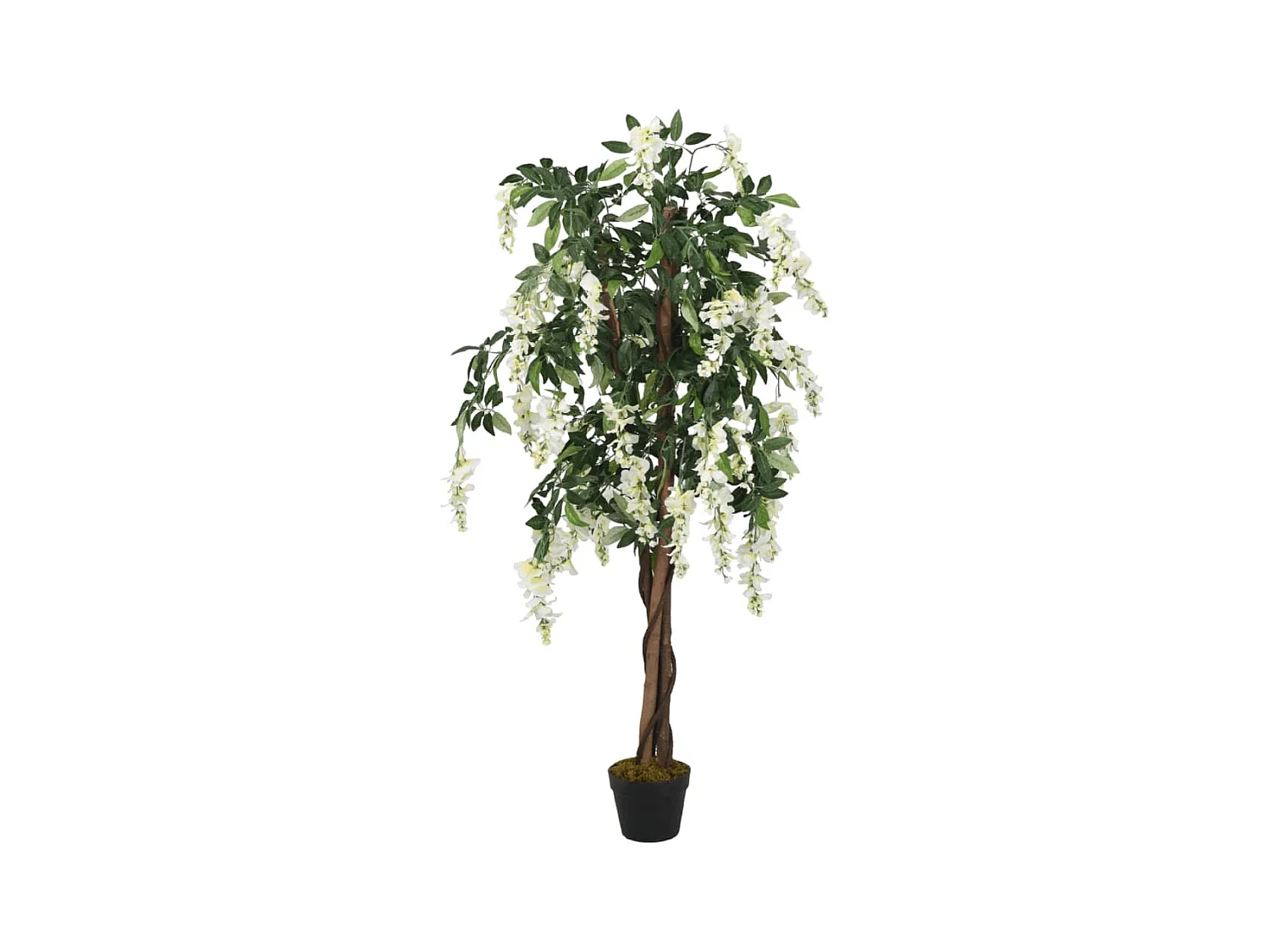 Glycine artificielle 840 feuilles 150 cm vert et blanc