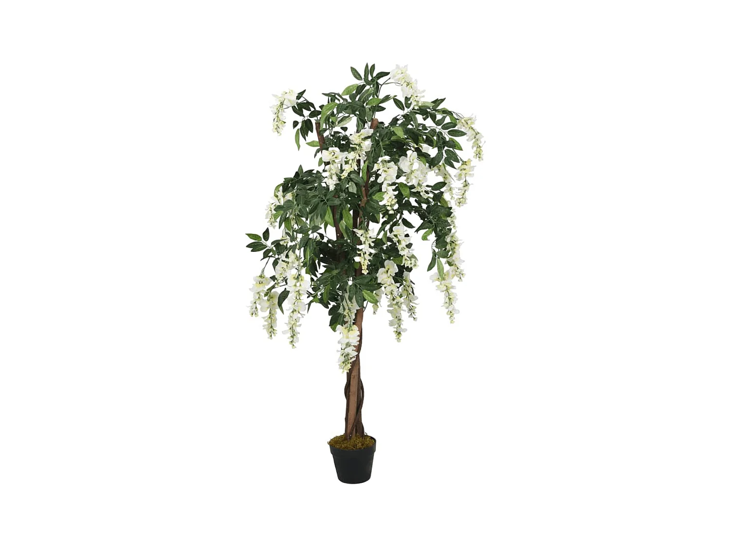 Glycine artificielle 840 feuilles 150 cm vert et blanc