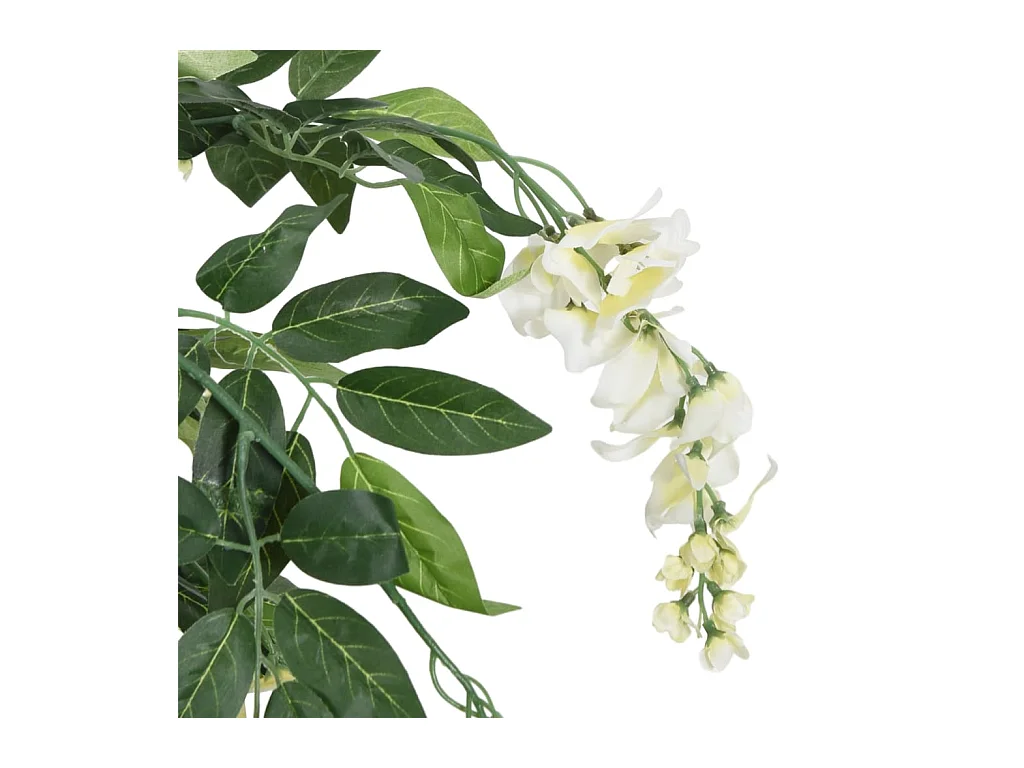 Glycine artificielle 840 feuilles 150 cm vert et blanc