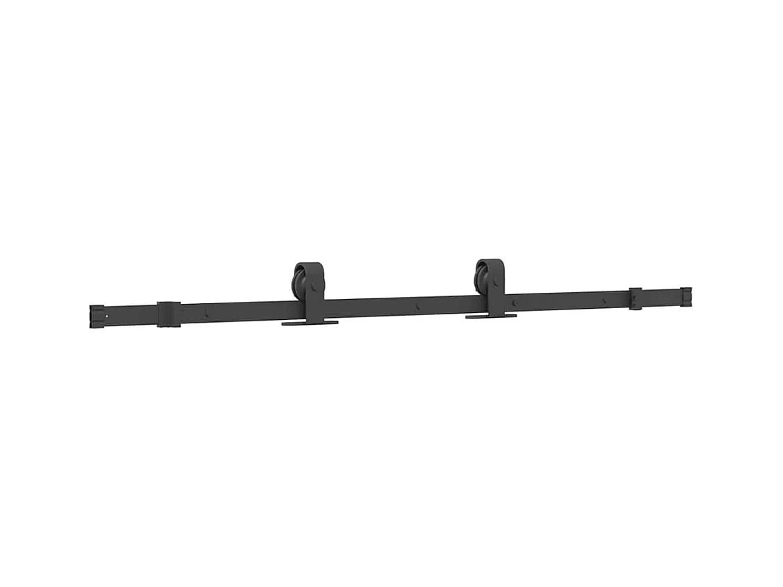Porte coulissante kit quincaillerie noir 76x205 cm verre trempé