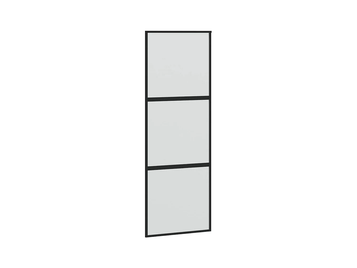 Porte coulissante kit quincaillerie noir 76x205 cm verre trempé