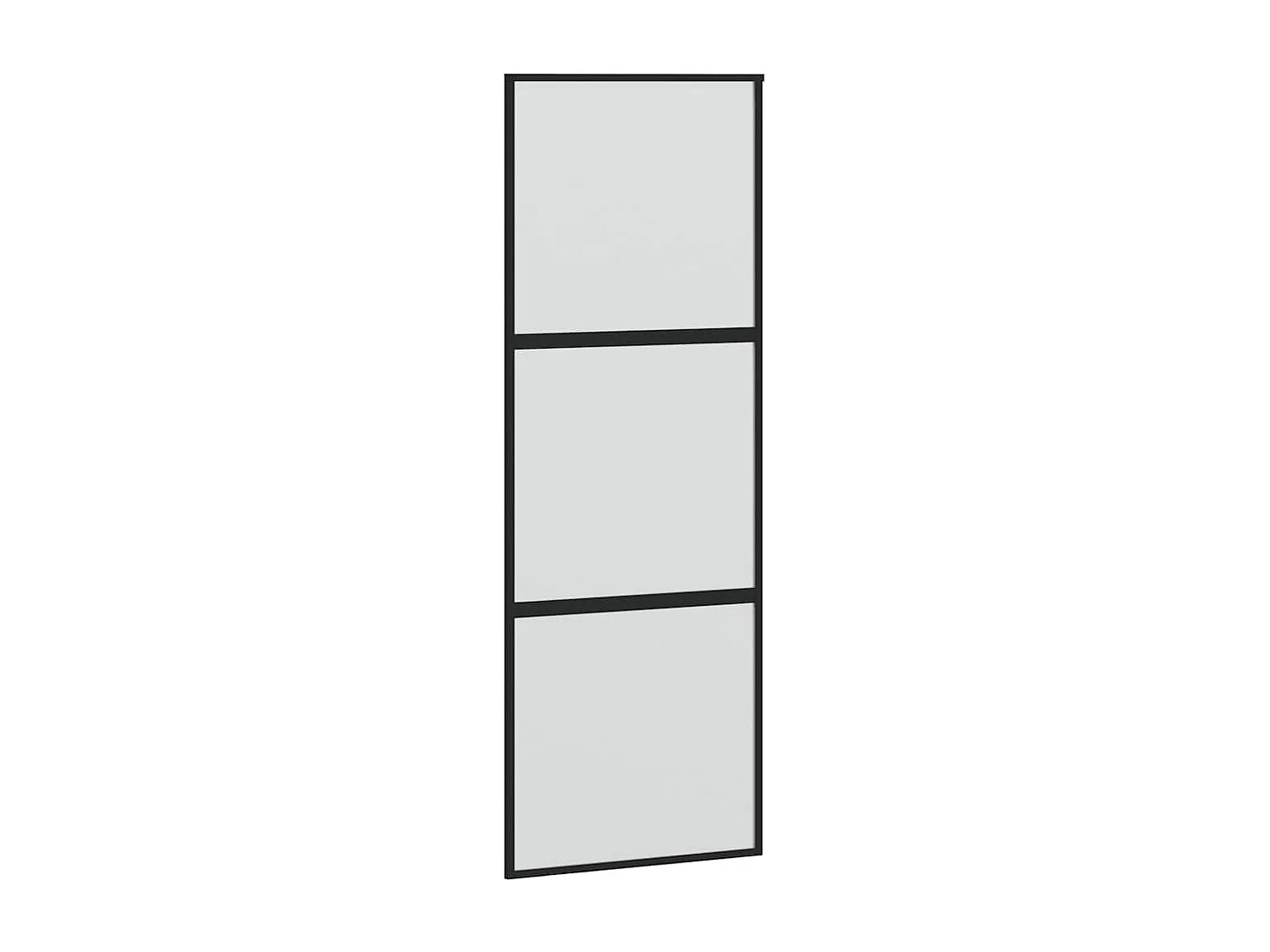 Porte coulissante kit quincaillerie noir 76x205 cm verre trempé