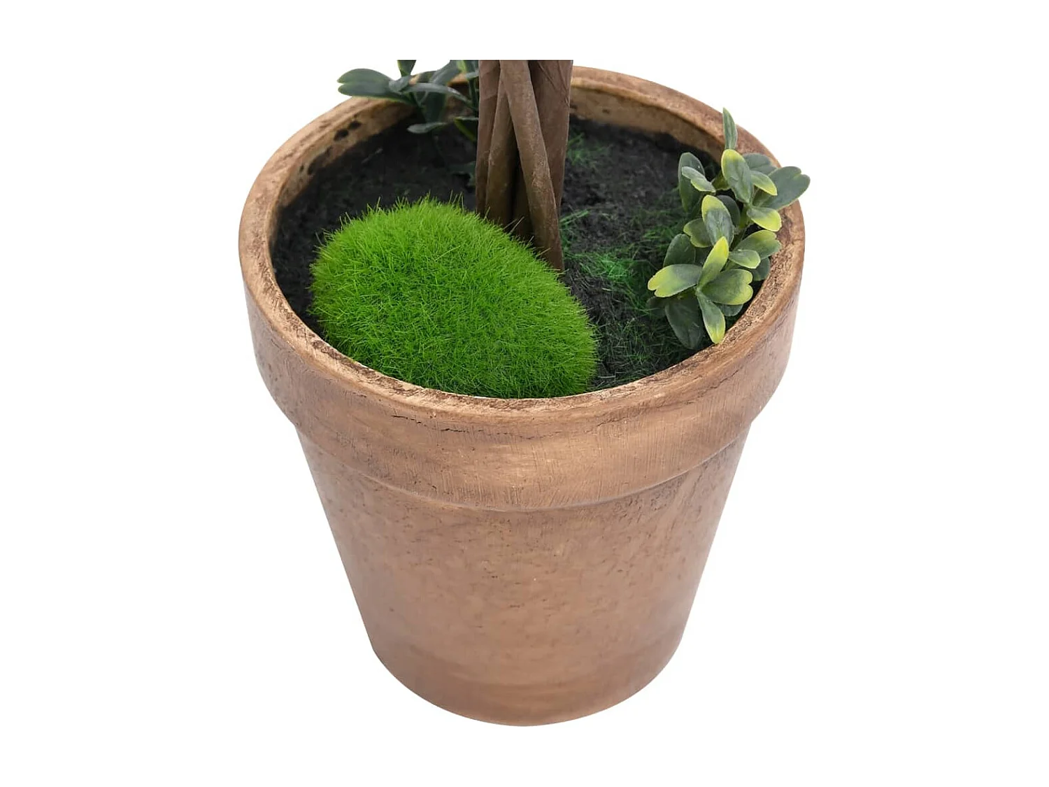 Piante di bosso artificiali 2 pezzi con vasi a sfera verde 56 cm