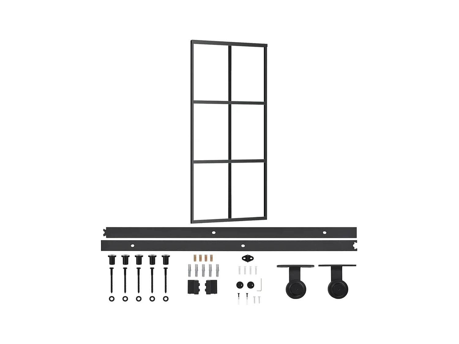 Porte coulissante et quincaillerie Verre et Aluminium 90x205 cm