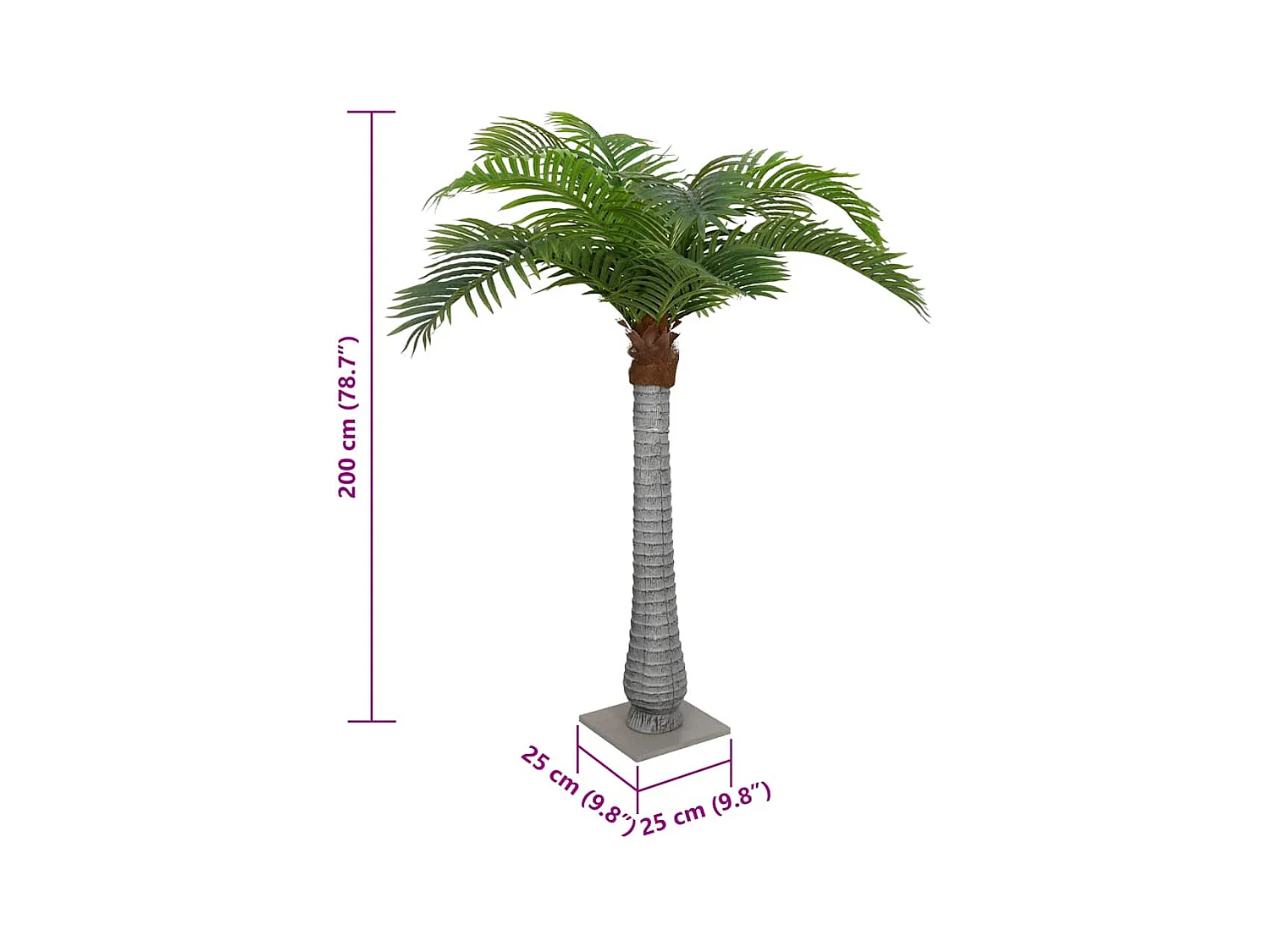 Palmera artificial 15 hojas 200 cm verde