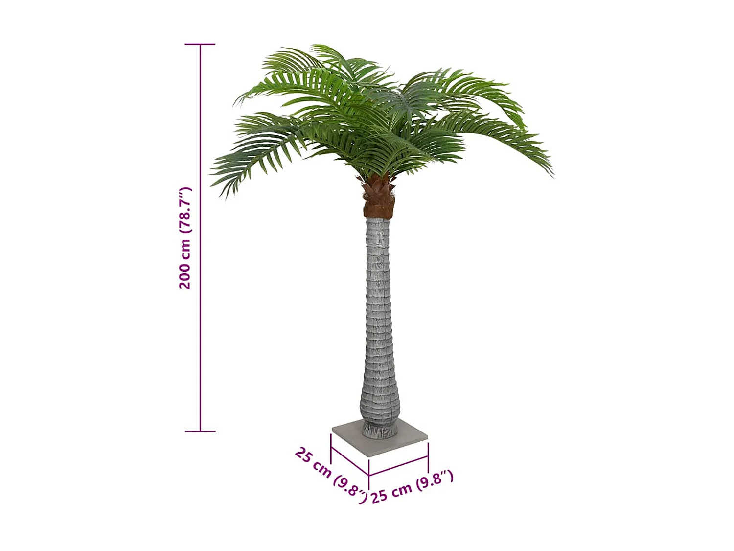 Kunstpalm 15 bladeren 200 cm groen