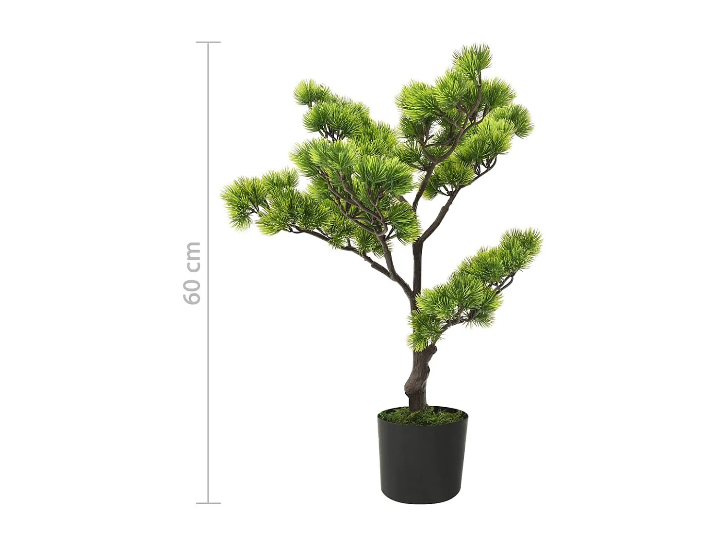 Bonsai di pino artificiale con vaso 60 cm verde