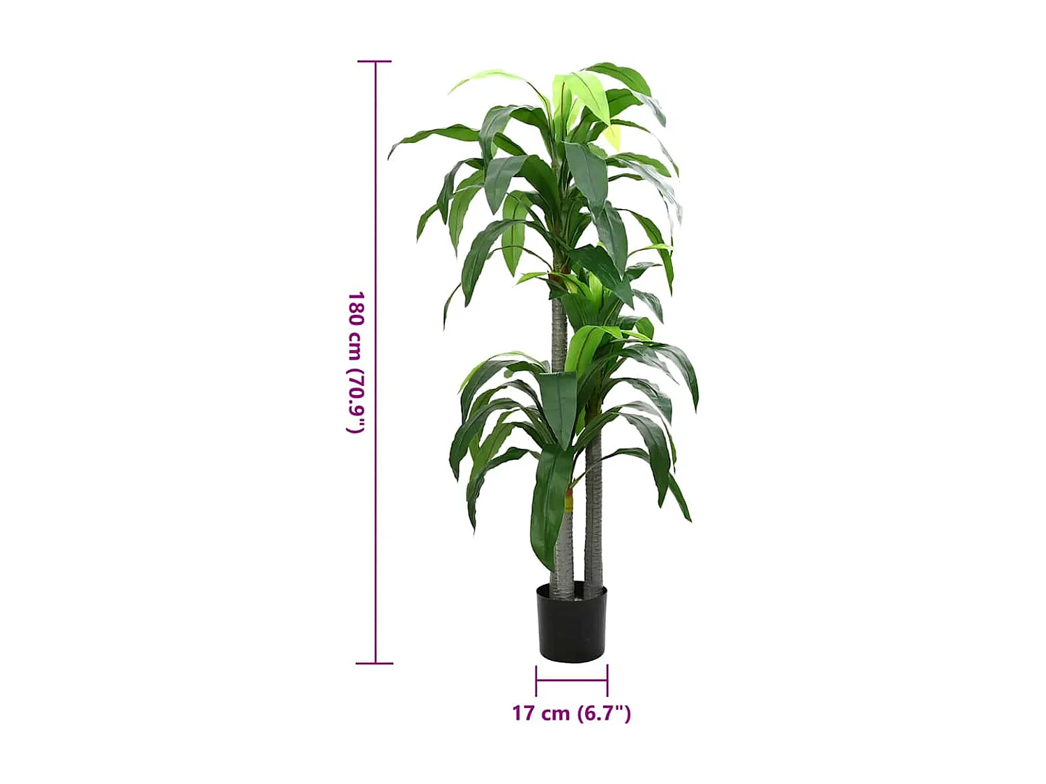 Kunstmatige dracaena boom 36 bladeren 180 cm groen