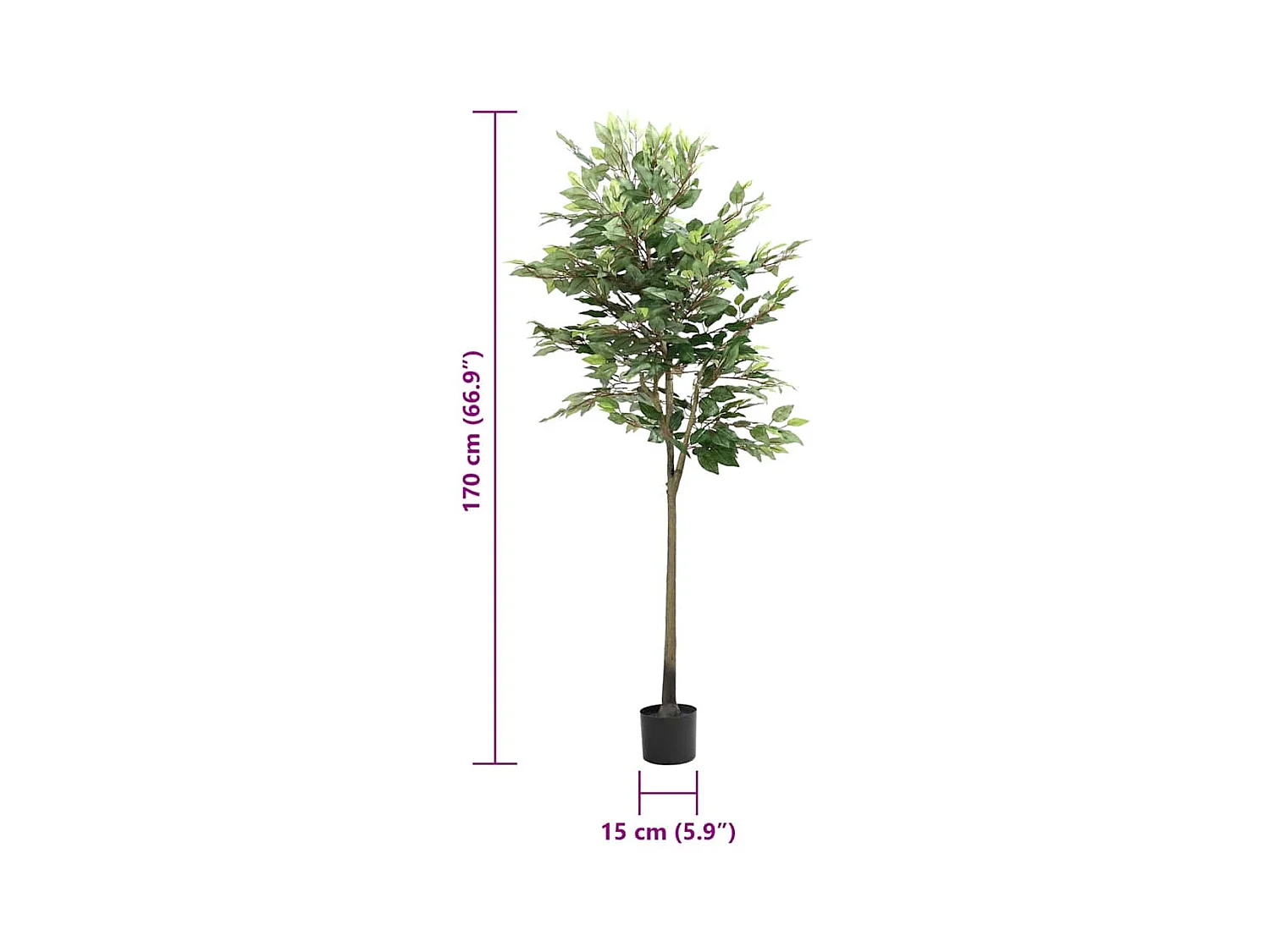 Ficus artificiel 756 feuilles 170 cm vert
