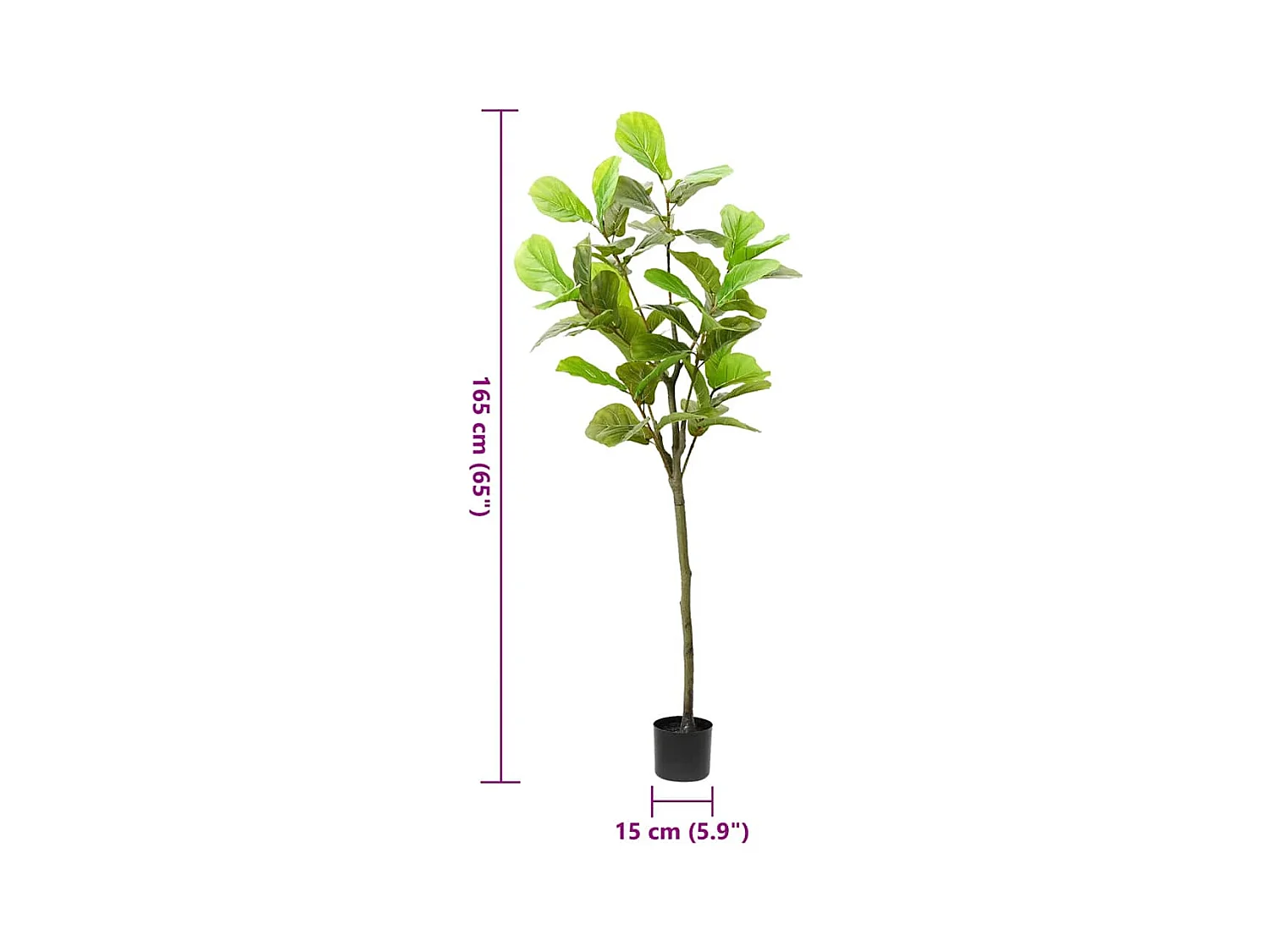 Kunst ficus boom 48 bladeren 165 cm groen