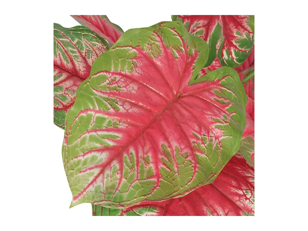 Plante artificielle avec pot Caladium 85 cm Vert et Rouge