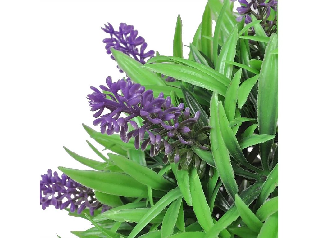 Set di 2 palline di bosso artificiale con lavanda 28 cm