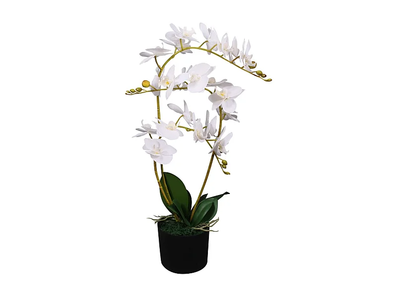 Kunstpflanze mit Topf Orchidee 65 cm Weiß