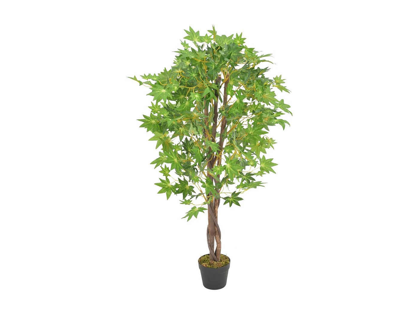 Pianta Artificiale Ficus Elastica (Albero Della Gomma) - Altezza 120 Cm, 84 Foglie Lucide, Con Vaso In Cemento, Realistica, Per Decorazione Casa E Ufficio - 2