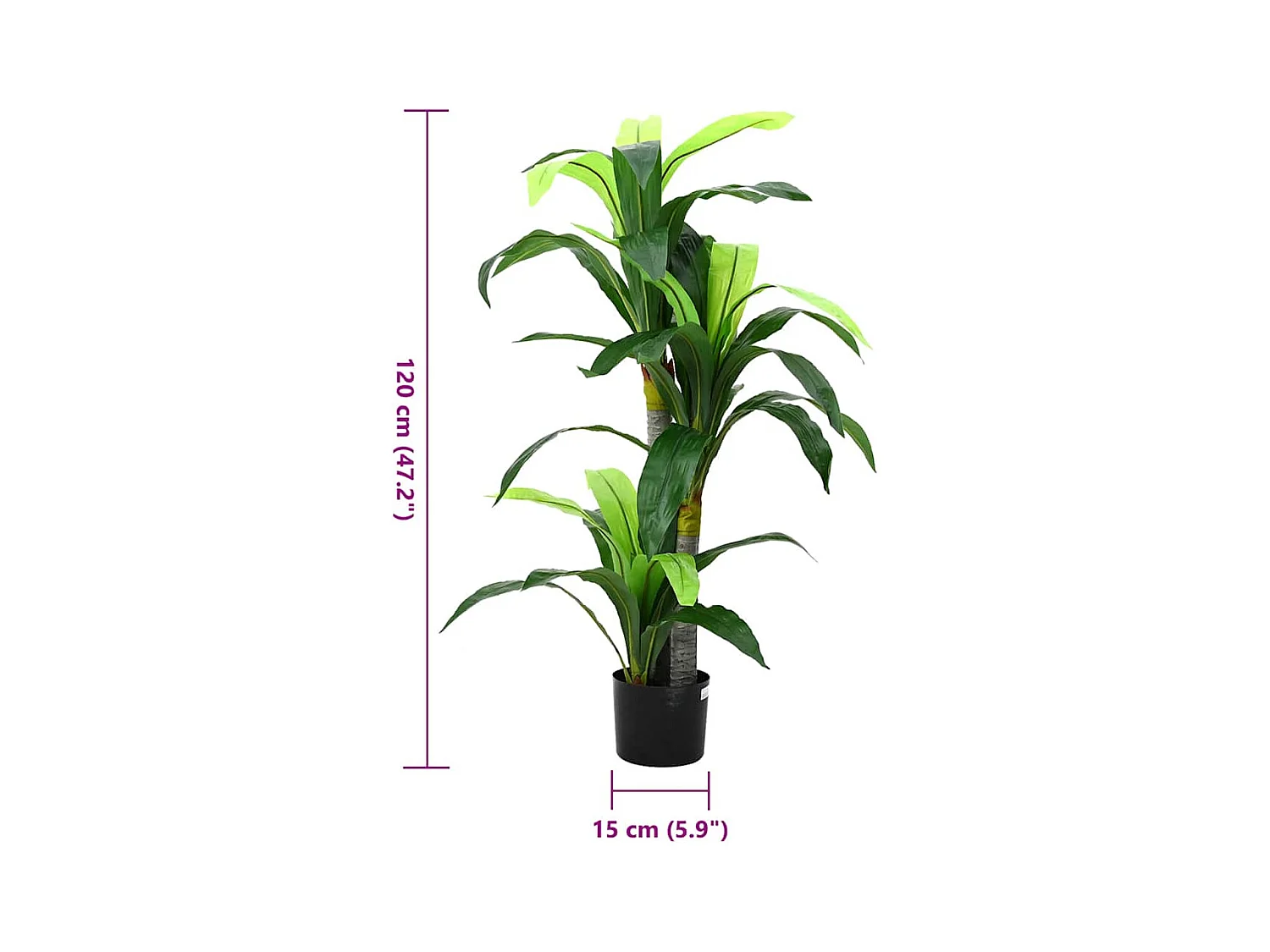 Arbre artificiel dracaena 36 feuilles 120 cm vert