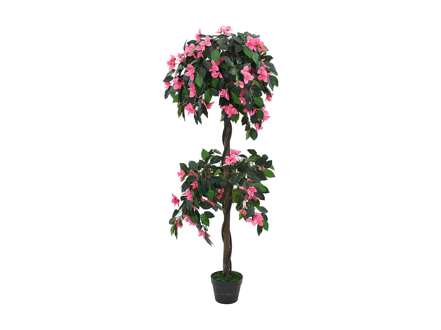 Künstliche Rhododendronpflanze mit Topf, 155 cm, Grün und Rosa